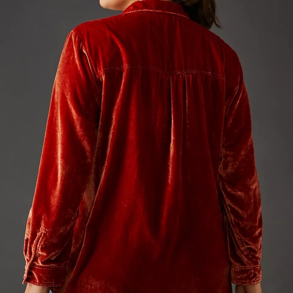 Anthropologie Pilcro Relaxed Velvet Shirt - Picture 3 of 5